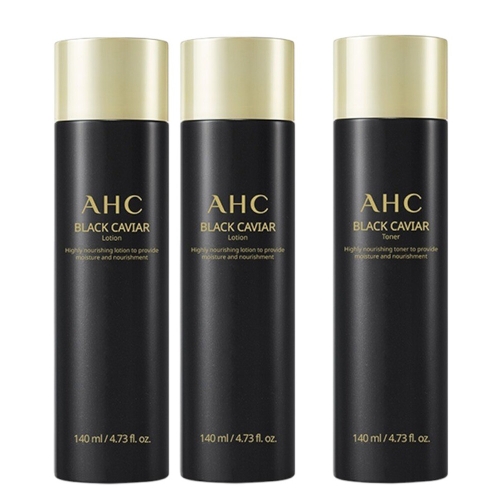 AHC 블랙 캐비어 토너 140ml+로션 140ml