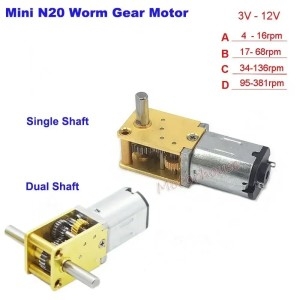 스마트  미니 N20 모든 메탈 기어 모터 DC 3V 12V 4RPM 381RPM 저속 고 토크 이중 축 엔진 웜 감소 모터