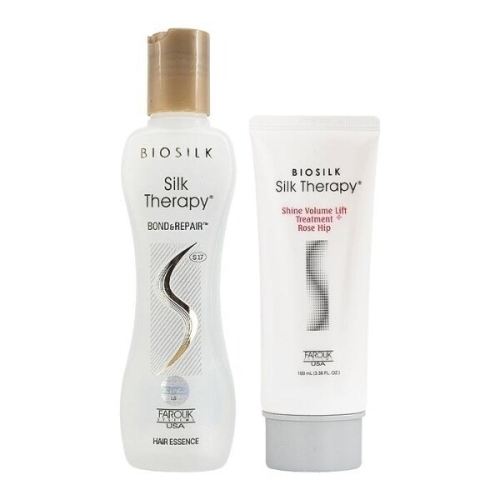 실크테라피 본드 앤 리페어 에센스 130ml+샤인 트리트먼트 로즈힙 100ml 2종세트