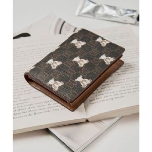 닥스 브라운 패턴 소가죽 카드지갑_DCWA5F793