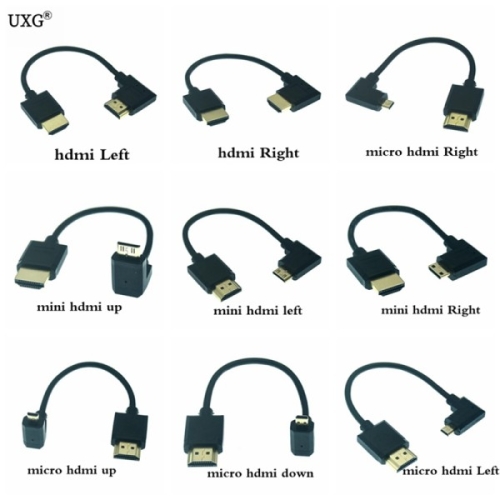 슈퍼  소프트 마이크로 HDMI 호환 및 미니 HDTV-2.0 수 얇은 케이블 15cm OD 3.0mm 2k Hd 60hz 무게추..
