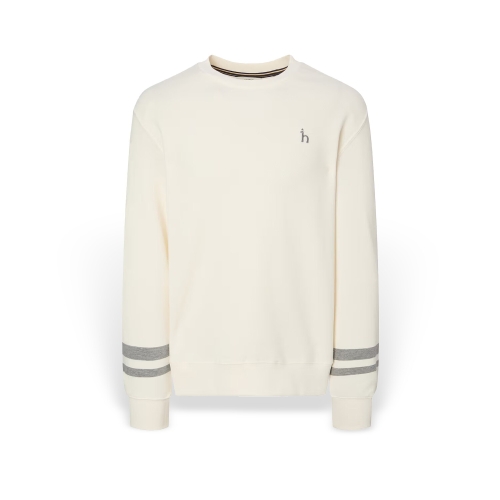 헤지스 남성 크림 소매블럭 맨투맨_HZTS5D344CR