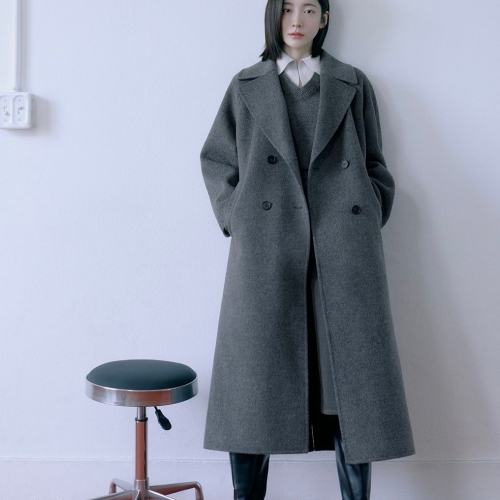 ZOOC 여성 핸드메이드 벨티드 더블코트 Z254MSG157