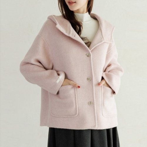 데드라 88size 양모핸드메이드후드코트 OUE6017_YC