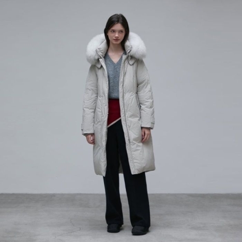 플라스틱아일랜드 여성 프리미엄 인퀼팅 벨티드 구스 다운 PR4NZ162