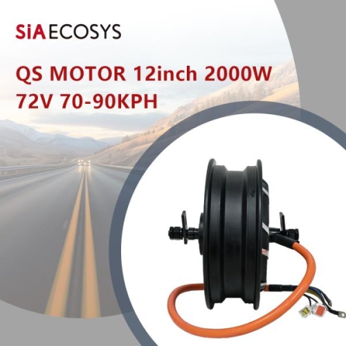QS  모터 12인치 전기 오토바이 휠 허브 2000W V4 48V/60V/72V 70-90KPH
