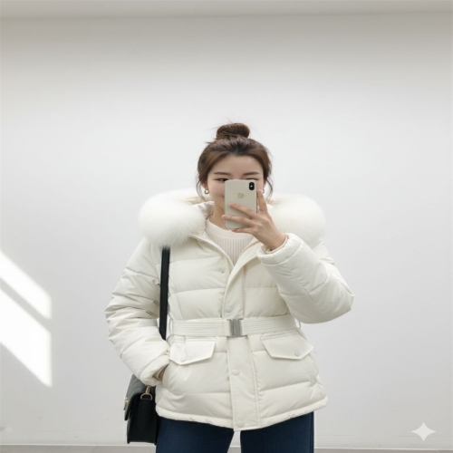 스위트숲 폭스퍼후드 벨티트 구스다운패딩 SBBDO341