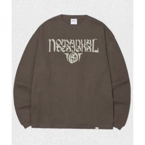 노매뉴얼 NOMANUAL P.T WAFFLE LONG SLEEVE TEE KHAKI GRAY NMSS52LS04KHG 1366922