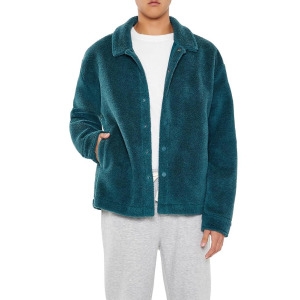 포에버  21 남성용 플러시 드롭 슬리브 섀킷, 씨 그린., 스몰 150365