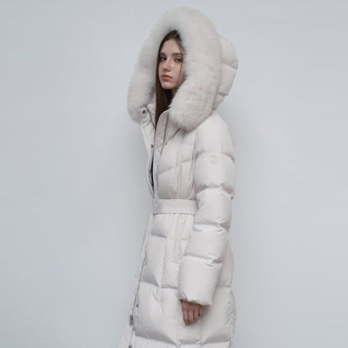 플라스틱아일랜드 여성 사가퍼 벨티드 페미닌 롱 구스 다운 PR4NZ161