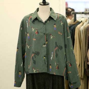 피플 프린트 셔츠 블라우스 ARAM253JSH954