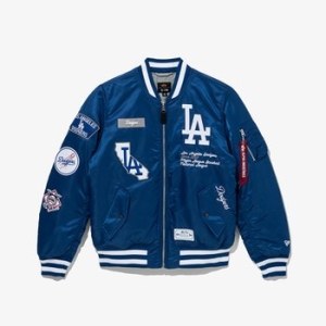 MLB 알파 인더스트리 X LA 다저스 MA-1 재킷 라이트 로얄 60684055 _E