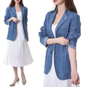 라르디니 명품 부토니에 여성 데님자켓EIAMA EIC1219 801