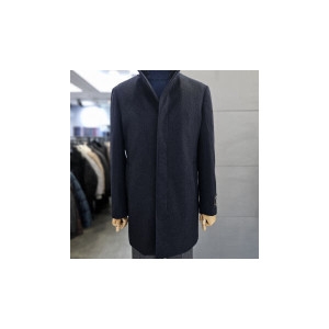 바쏘 남자 네이비 울 캐시미어 혼방 밍크래빗FUR 하프 코트 WSAFZ4CJ15A