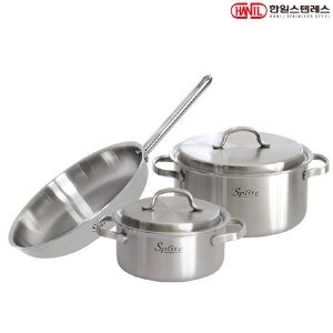 한일스텐레스  스플릿 통5중 냄비프라이팬 3종 C (양수18,24+팬28)