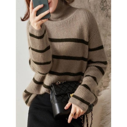 리블리크 벤디 스트라이프 폴라 니트_RD4LK017