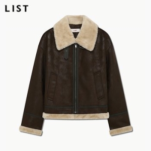 리스트 여성 인조 스웨이드 크롭 무스탕 TWUJKP82010