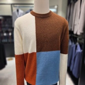남성 가을 겨울 다크오렌지 배색 풀오버 FF-JHUCH8303-0