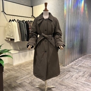 Ab.f.z 여성 카라 벨티드 단추 덕다운 롱 패딩 AOA1HD01A