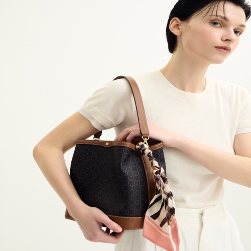 닥스 세인트바넷 DD패턴 가죽배색 M 버킷백_DCBA6E863W3