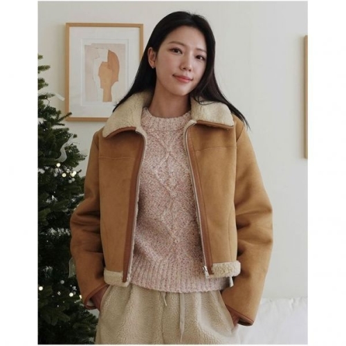 앳코너 온프 베이지 리버시블 시어링 크랍 자켓 AEJU3F020I2 1023057