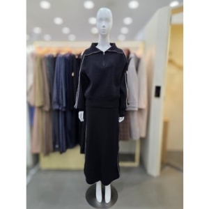 플라스틱아일랜드 여성 뒷트임스커트+반집업니트SET PR4KL531