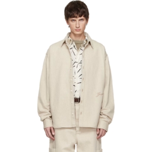 자크뮈스 베이지 더 시몬 드 님 데님 셔츠 252553M192007