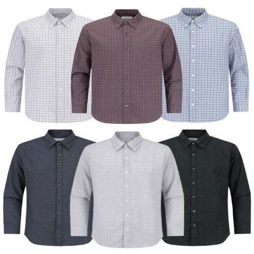 에디션 남성 퓨어 코튼 옥스포드 체크 셔츠_NNF4WC1991