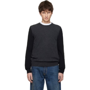 메종마르지엘라 티셔츠 그레이 블랙 투톤 울 스웨터 261168M201002