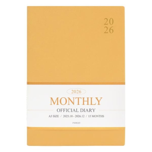 인디고  2026 오피셜 A5 먼슬리 다이어리