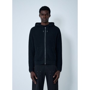 어도어럭스 제이엘에이엘 와플 니트 후드 집업 JBMW0558YA60 BLK0031