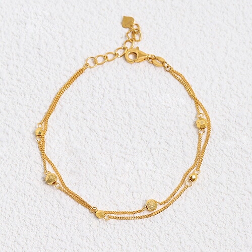 혼골드모아 골드모아 순금 더블 체인 [오로르] 팔찌 3.75g