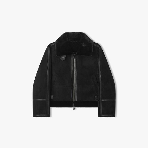 리버클래시 LLW25651 블랙 세미오버핏 스웨이드 무스탕