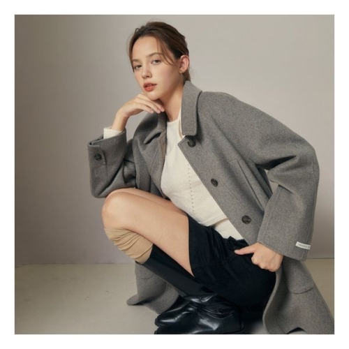 JJ지고트 여성 캐시미어 래글런 싱글 하프 코트 GRBP0CT401