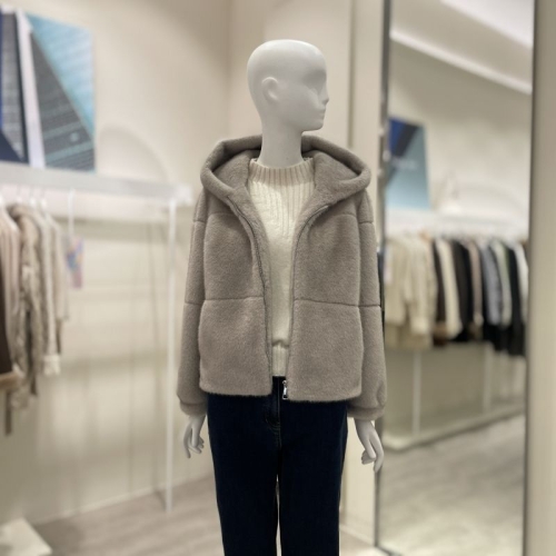 더아이잗 여성 후드 퍼 숏자켓 OGRBA3FS241