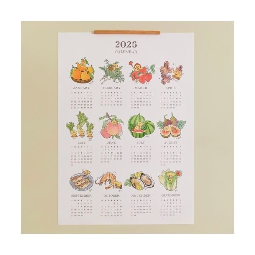 카카오프렌즈  2026 제철 식재료 포스터 캘린더 춘식이