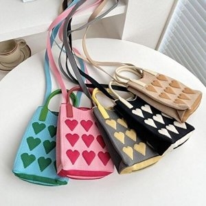 포인트 베이직 하트 여성 간편 올데이 외출 니트 미니-WFH4I6K