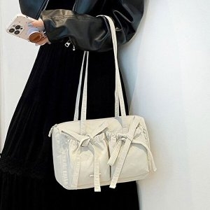 러블리 투포켓 리본 경량 숄더백 여성 데일리가방-WFH4KOV