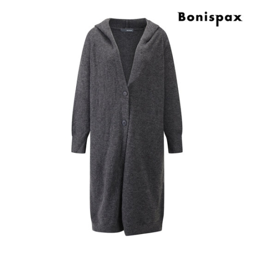 보니스팍스 오버핏 미니멀 후드 가디건 XPBKG003M0