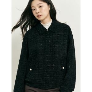 빈폴 LADIES B. my 트위드 헤링턴 점퍼 블랙 762092