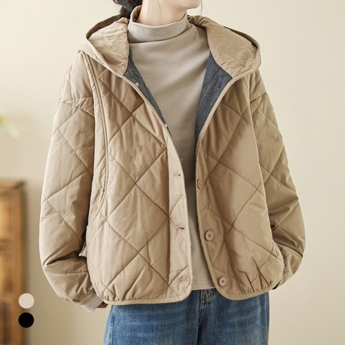 화세 후드퀼팅셔링패딩_HB5WPD030C