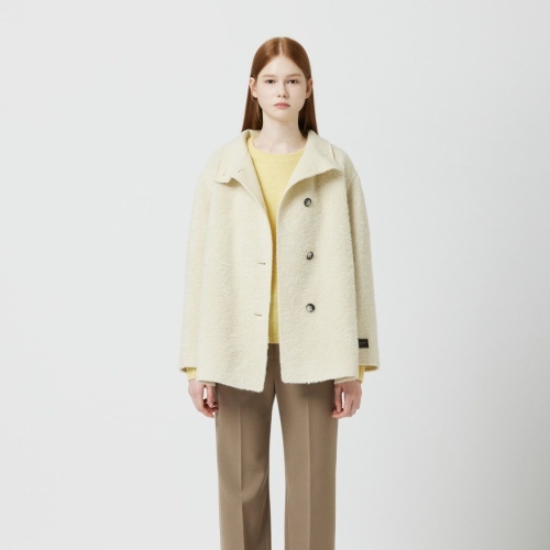 씨씨콜렉트 여성 수리알파카 블렌드 하프 코트 C254MSG502