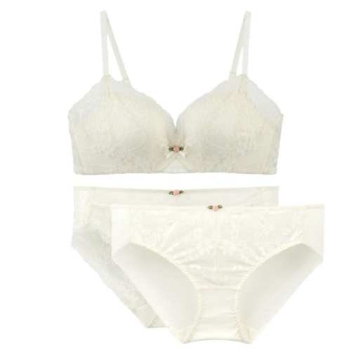 YES 노와이어 소프트 플라워 여성 브라 레이스/헴팬티 YSWBPB401PB402