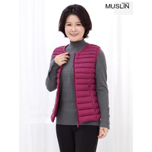 모슬린 엄마옷 웰론 패딩 라운드 조끼 YKF515763 중년여성/50대