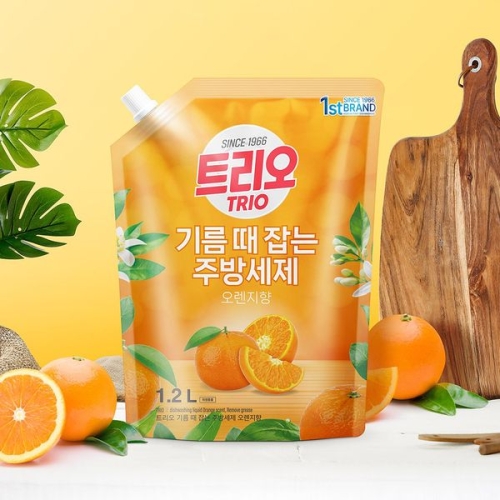 트리오 기름때 잡는 주방세제 오렌지향 1.2L