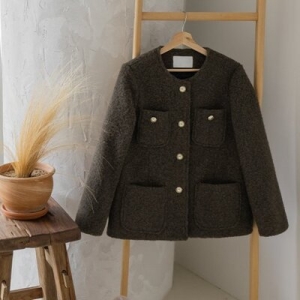 마담4060 리센 자켓 여성 데일리 카렌트위드누빔-YLJK2511013