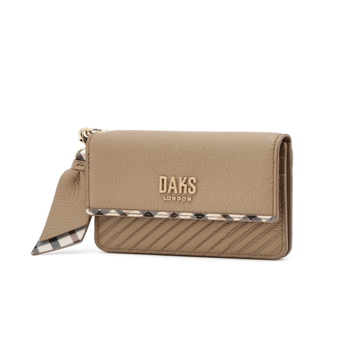 닥스 여성 베이지 소가죽 카드지갑 DCHO6E233I2