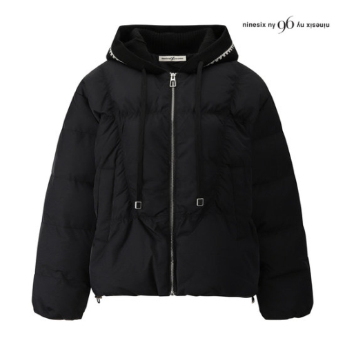 96NY 레터링 후드 니트 패딩 점퍼 NPBJP005M0