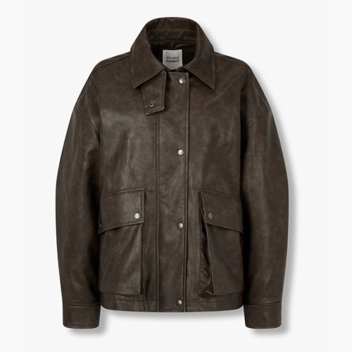 여성 신세틱 레더 하프 점퍼 9175361971 이미지 139646273