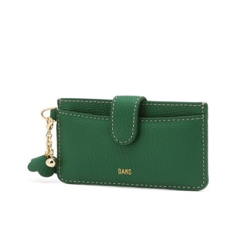닥스 여성 젤라 그린 소가죽 플라워 참장식 카드지갑 DCHO6E020E2